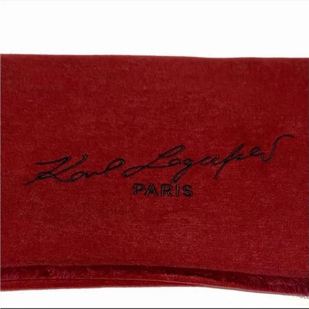 KARL LAGERFELD Burgundy Logo Scarf NWT